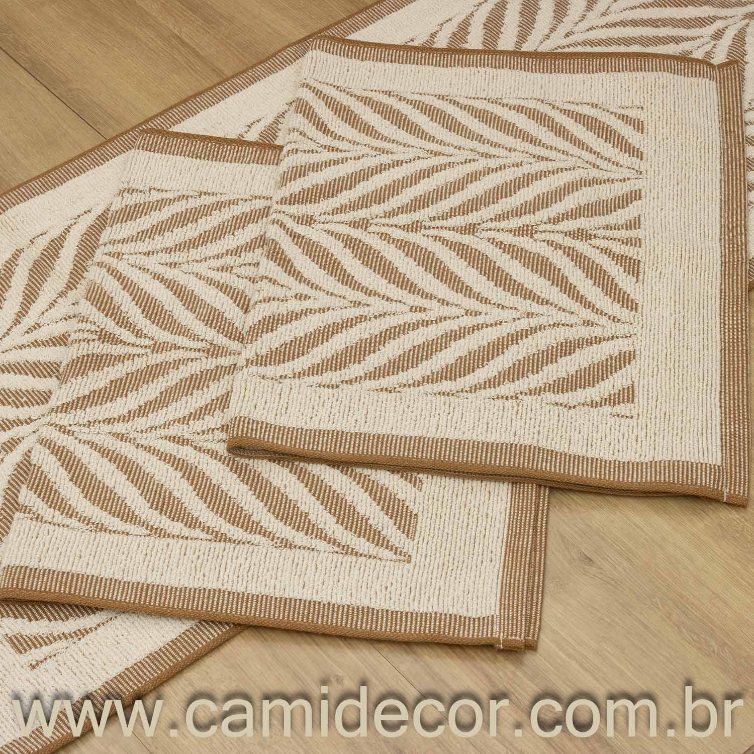 Jogo de Passadeira Amazonas com 3 peças - Marrom Claro