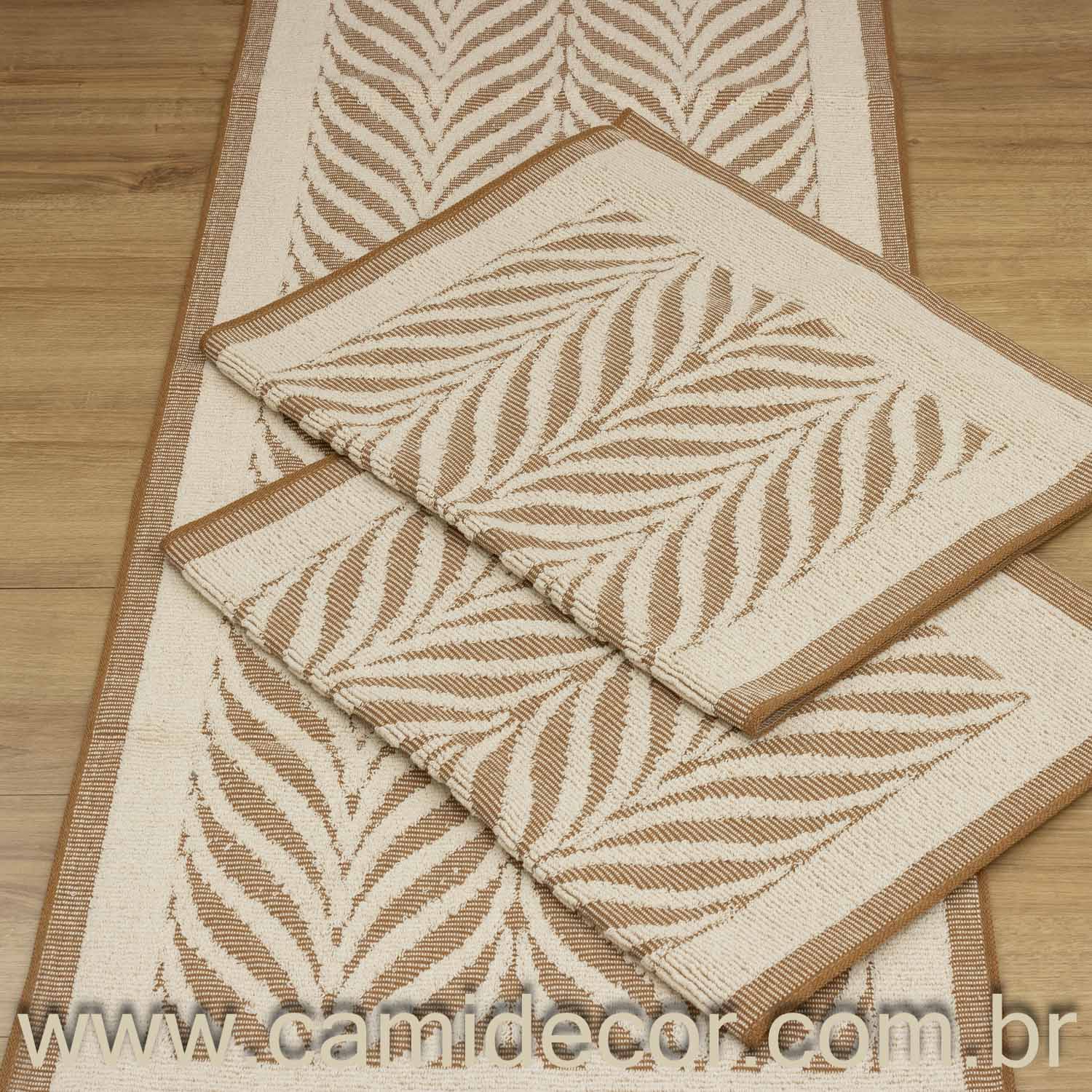 Jogo de Passadeira Amazonas com 3 peças - Marrom Claro