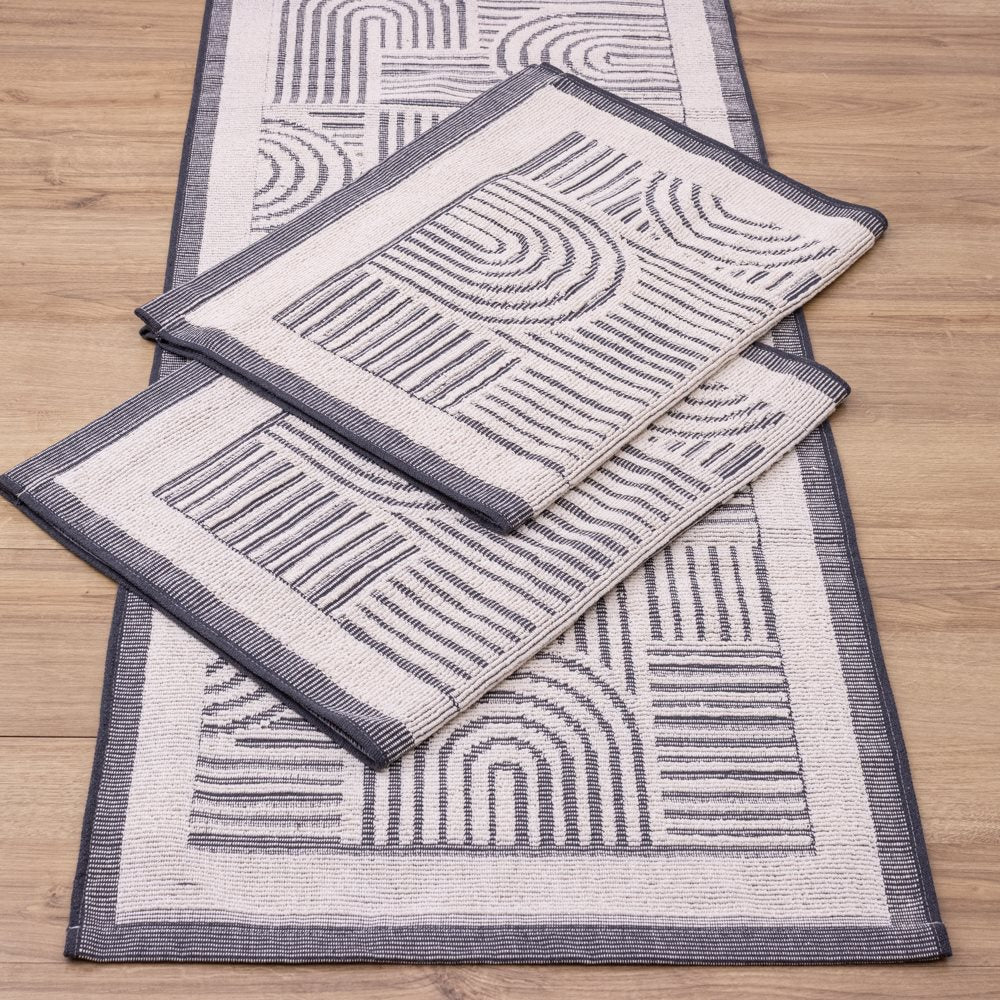 Jogo de Passadeira Brisa com 3 peças - Cinza