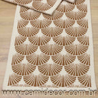 Jogo de Passadeira Búzios com 3 peças - Caramelo