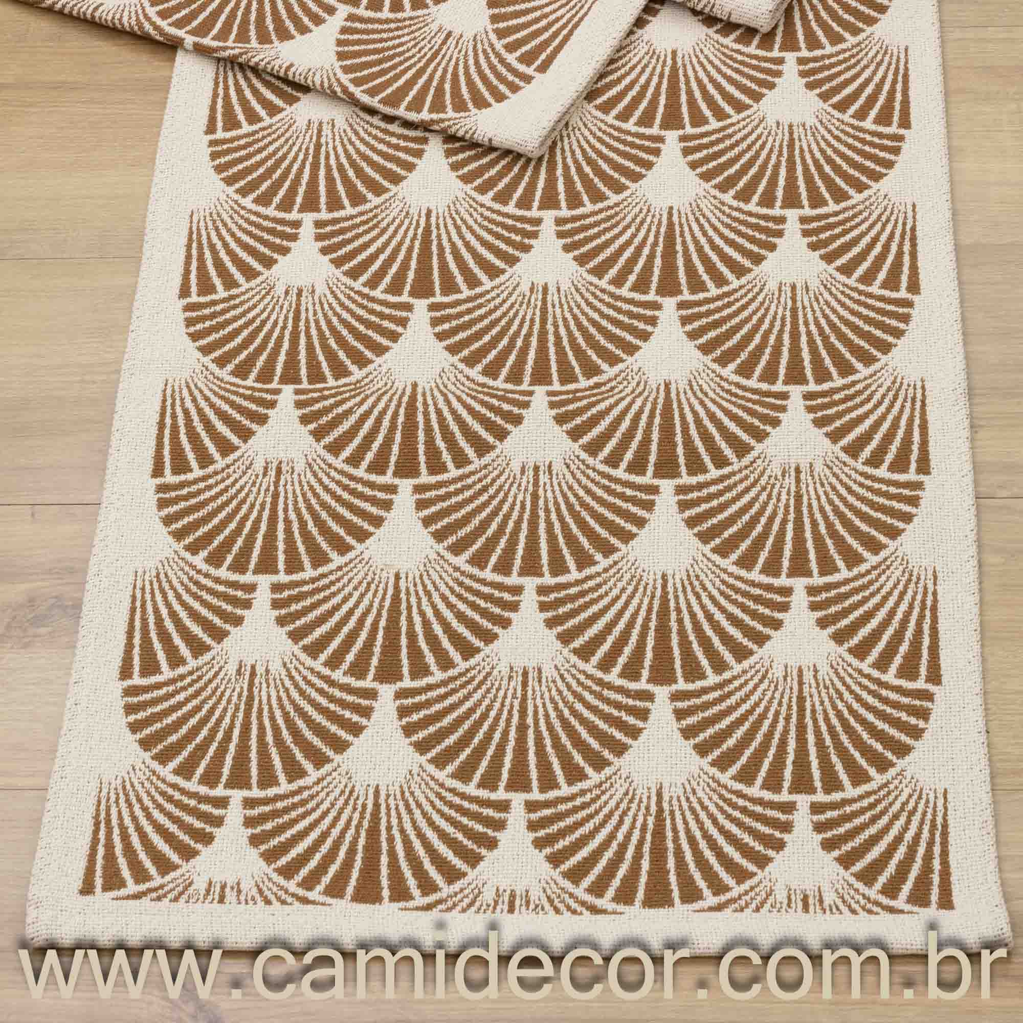 Jogo de Passadeira Búzios com 3 peças - Caramelo