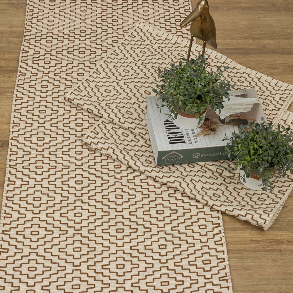 Jogo de Passadeira Cairo com 3 peças - Caramelo