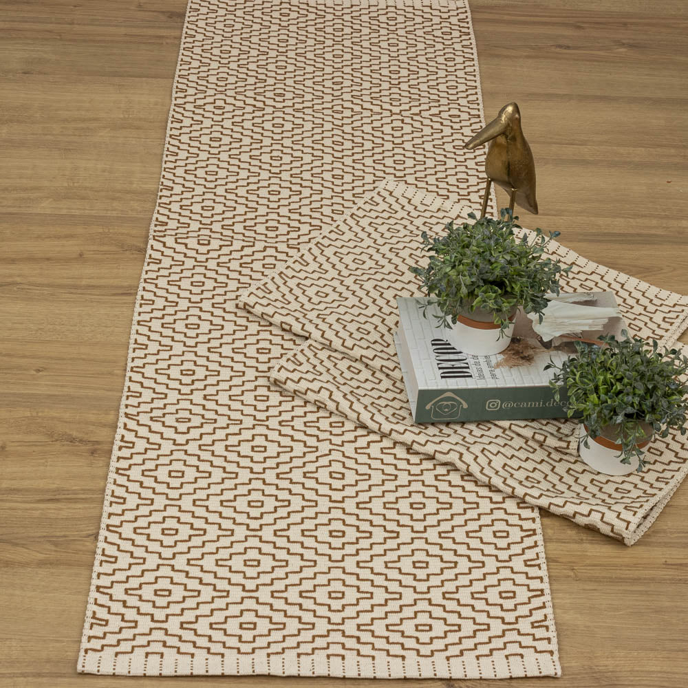 Jogo de Passadeira Cairo com 3 peças - Caramelo