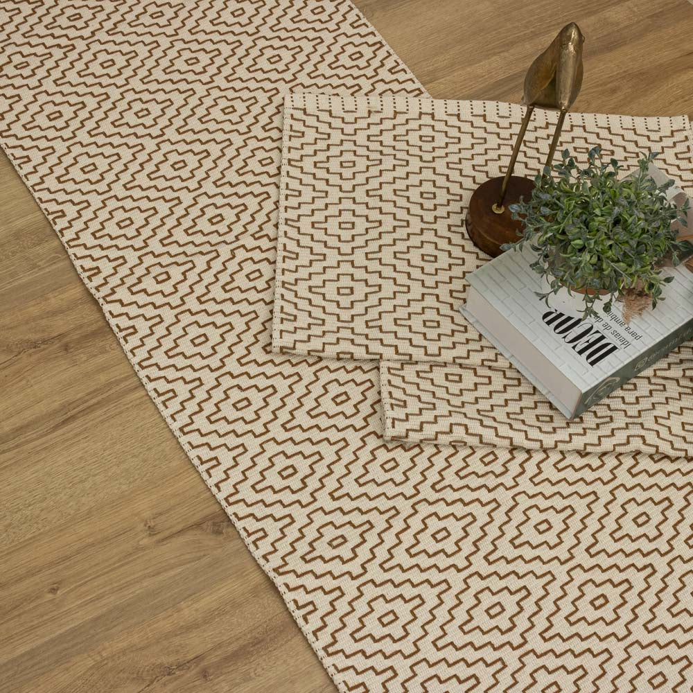 Jogo de Passadeira Cairo com 3 peças - Caramelo