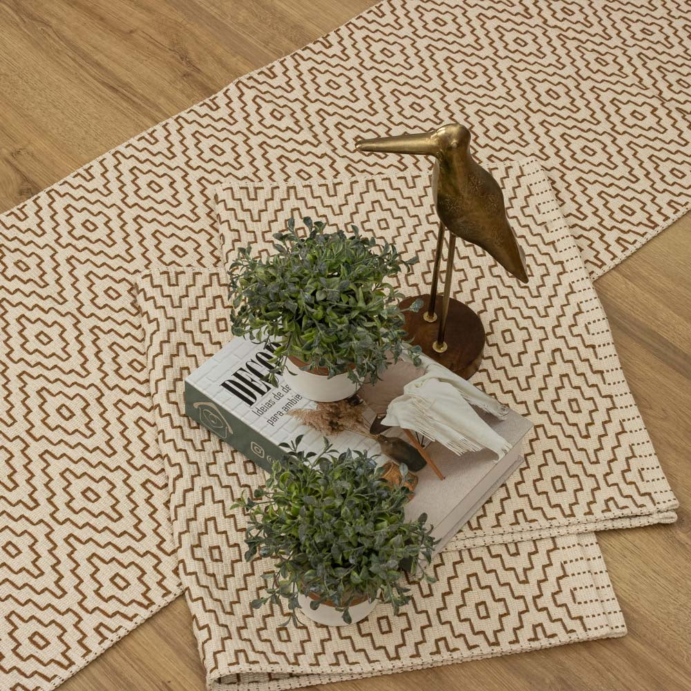 Jogo de Passadeira Cairo com 3 peças - Caramelo