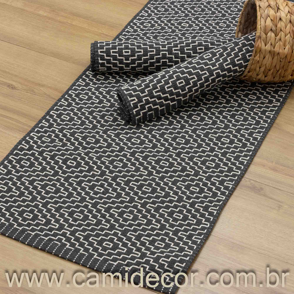 Jogo de Passadeira Cairo com 3 peças - Chumbo