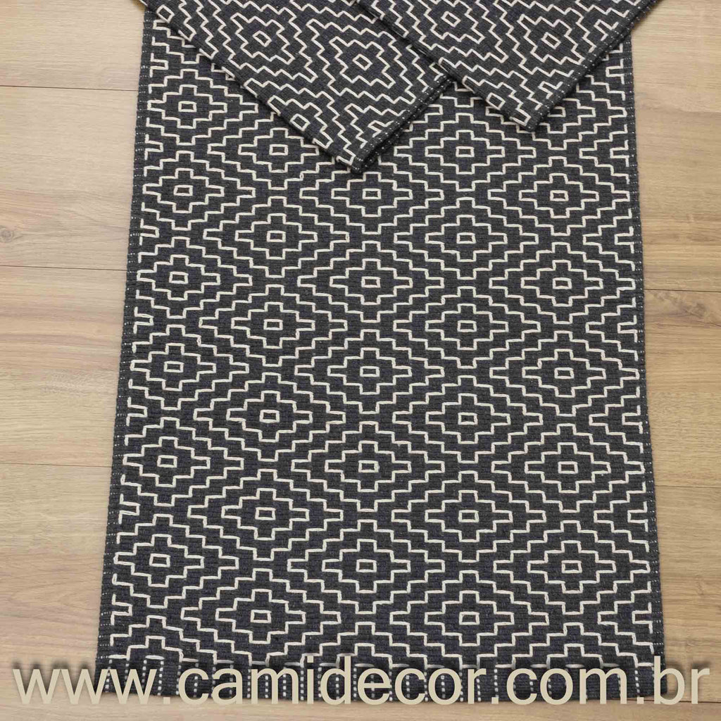 Jogo de Passadeira Cairo com 3 peças - Chumbo