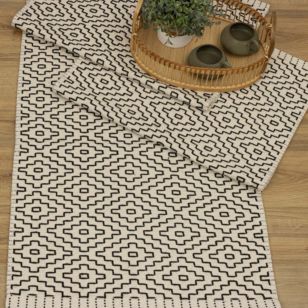 Jogo de Passadeira Cairo com 3 peças - Preto