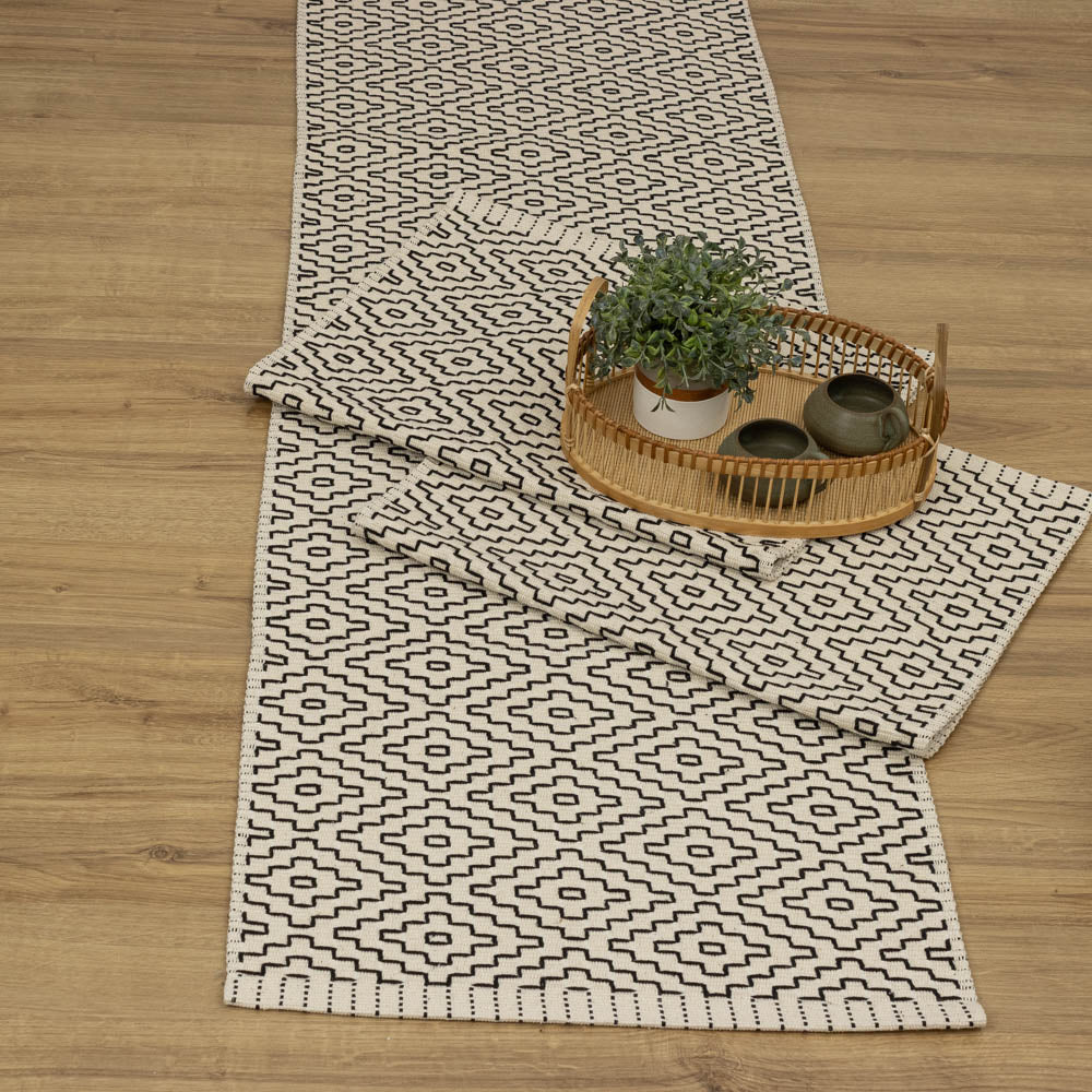 Jogo de Passadeira Cairo com 3 peças - Preto