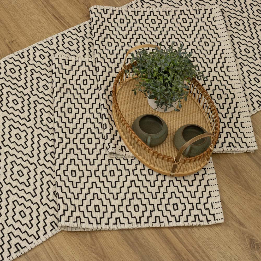 Jogo de Passadeira Cairo com 3 peças - Preto