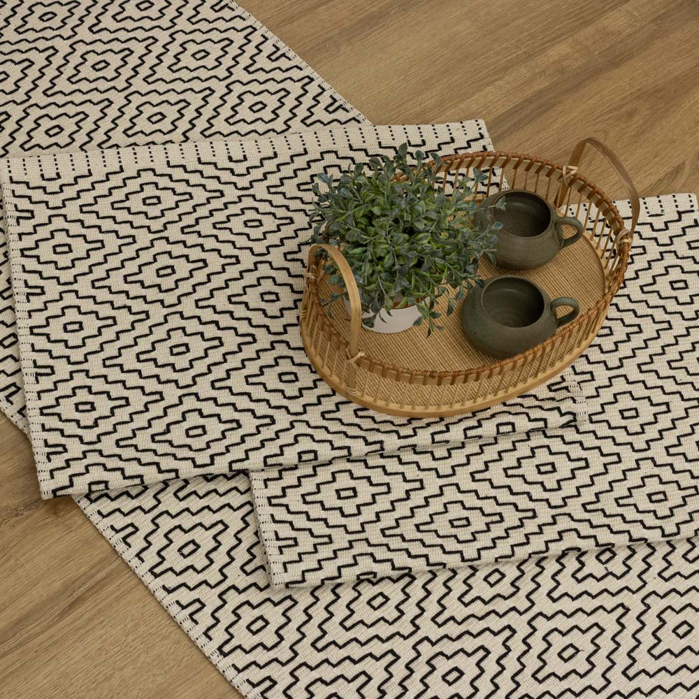 Jogo de Passadeira Cairo com 3 peças - Preto