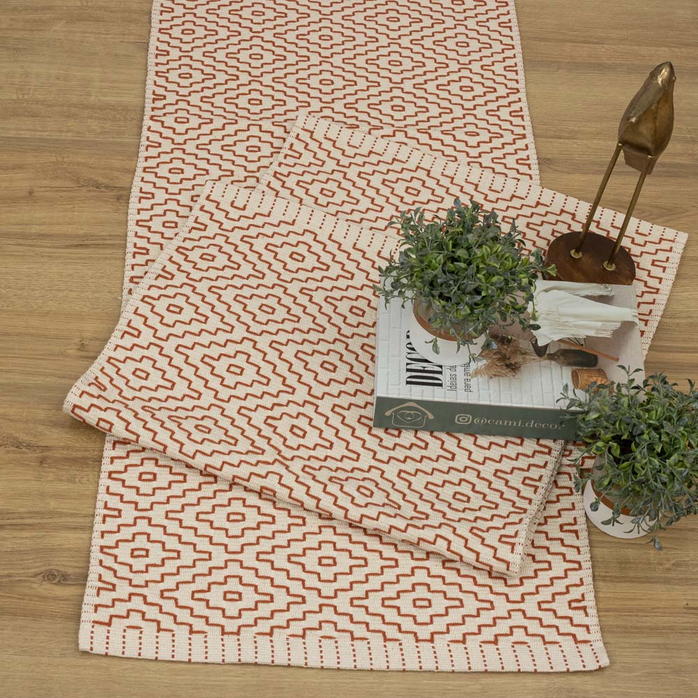 Jogo de Passadeira Cairo com 3 peças - Terracota