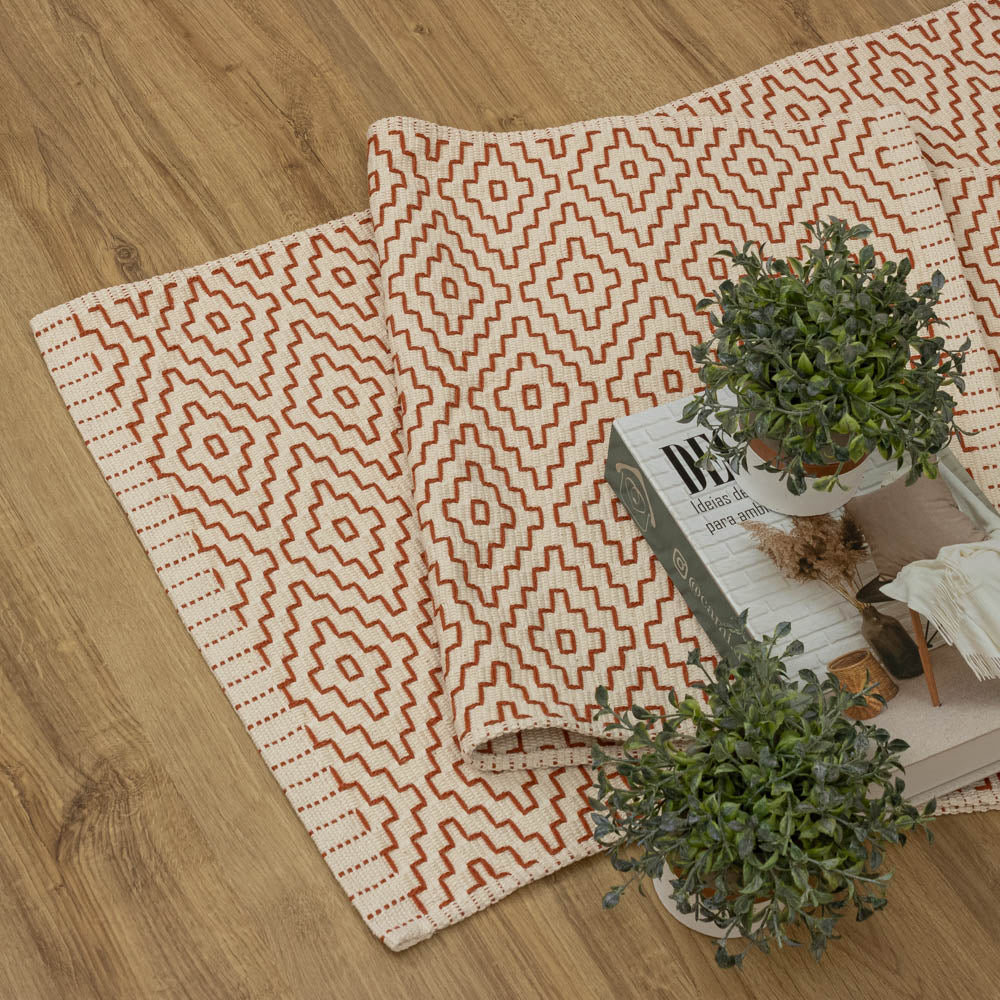 Jogo de Passadeira Cairo com 3 peças - Terracota