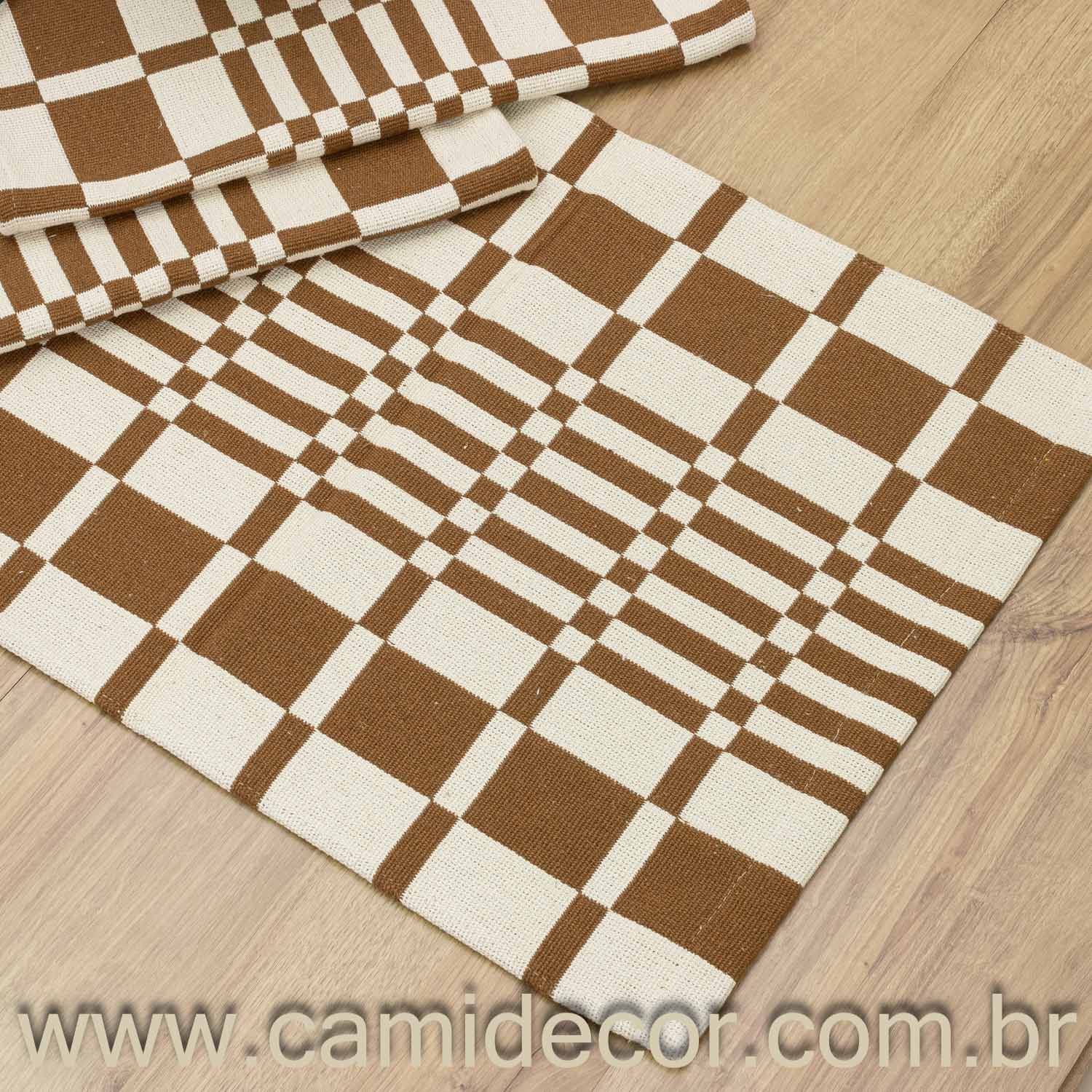 Jogo de Passadeira Califórnia com 3 peças - Marrom Claro