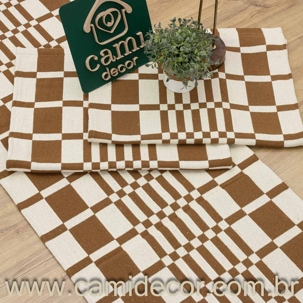 Jogo de Passadeira Califórnia com 3 peças - Marrom Claro