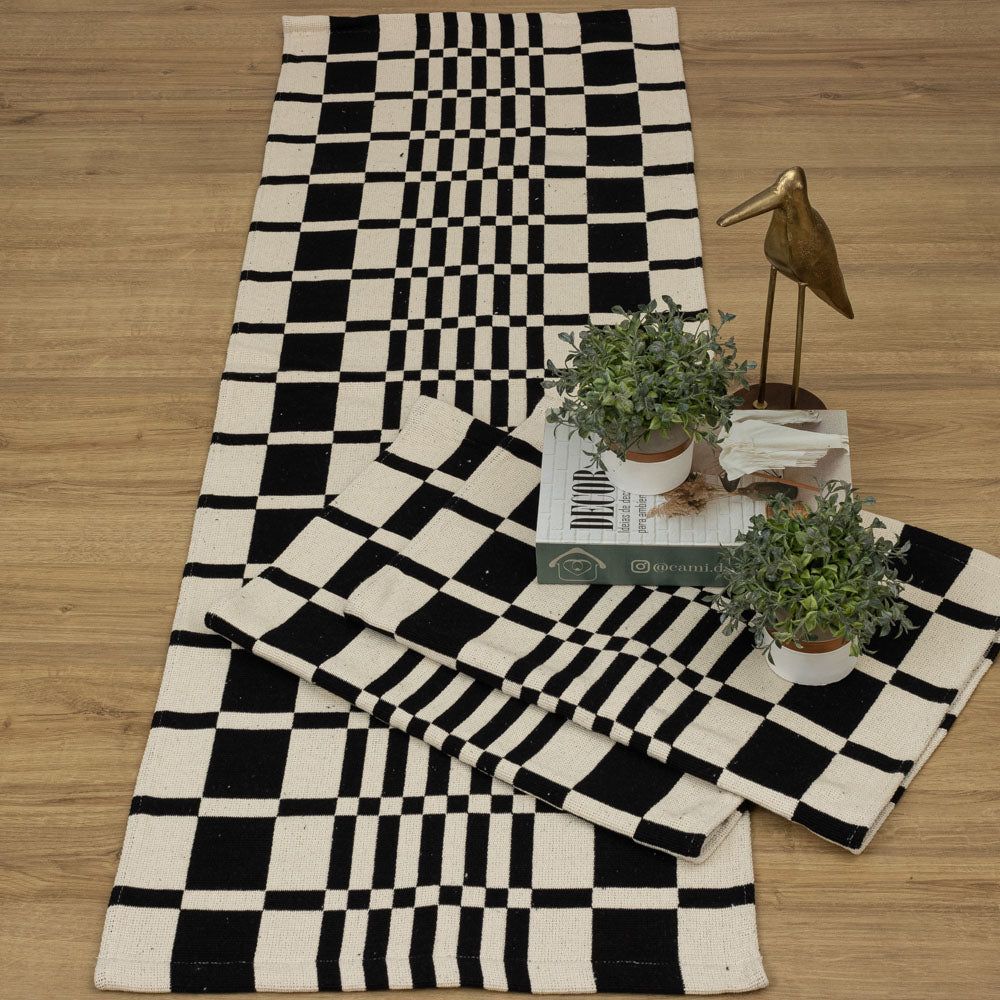 Jogo de Passadeira Califórnia com 3 peças - Preto