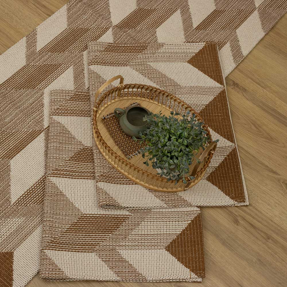 Jogo de Passadeira Capri com 3 peças - Caramelo