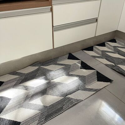 Jogo de Passadeira Capri com 3 peças - Preto