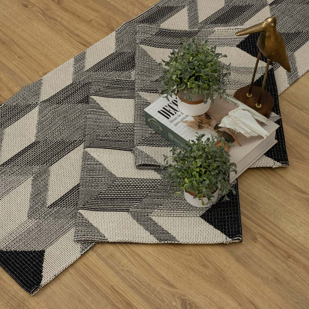 Jogo de Passadeira Capri com 3 peças - Preto