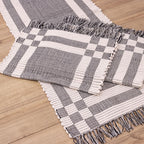 Jogo de Passadeira de Malha Chic Dupla Face com 3 peças - Preto