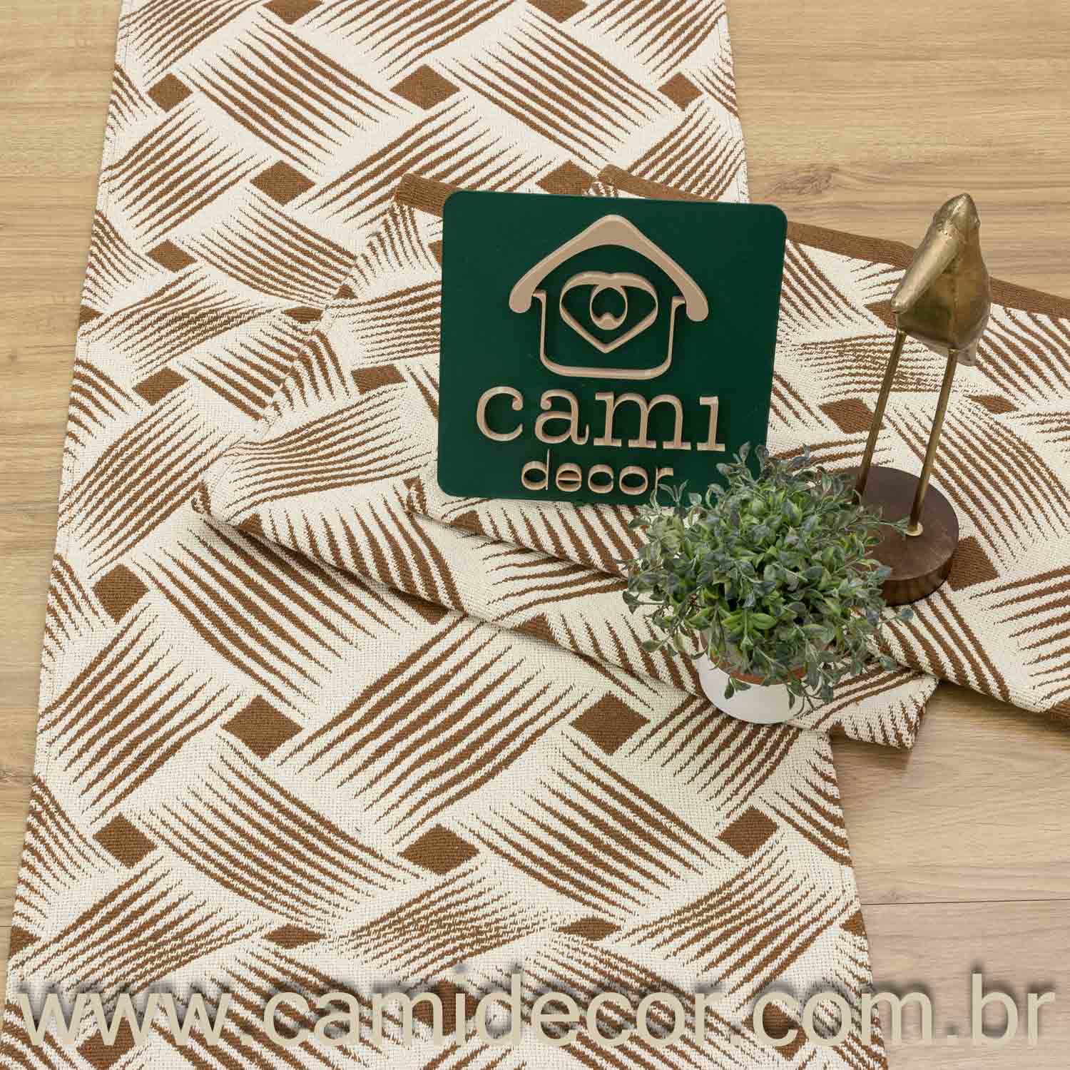 Jogo de Passadeira Dubai com 3 peças - Marrom Claro