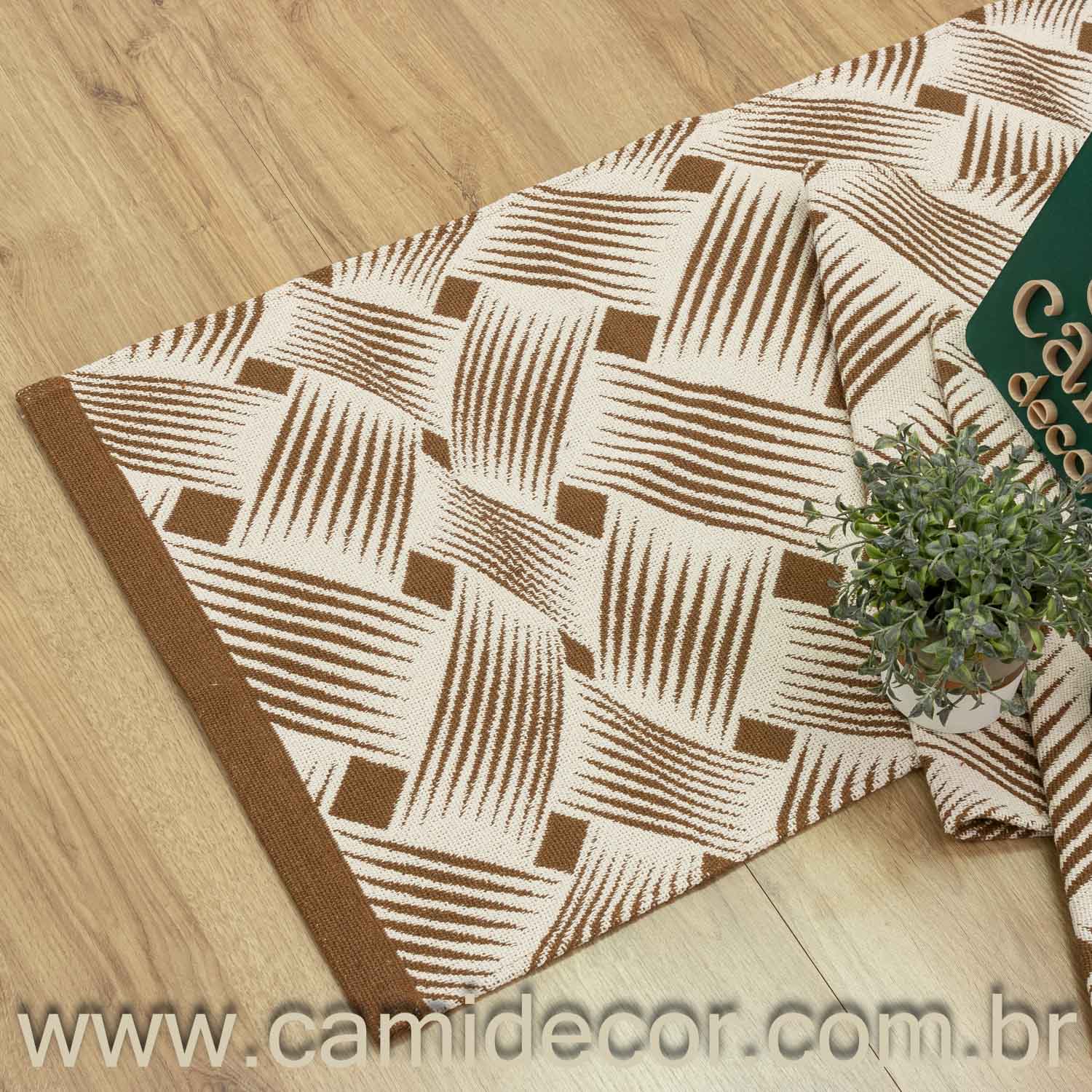 Jogo de Passadeira Dubai com 3 peças - Marrom Claro