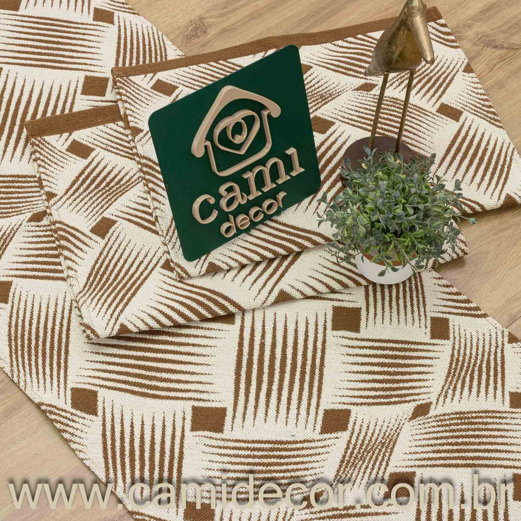 Jogo de Passadeira Dubai com 3 peças - Marrom Claro