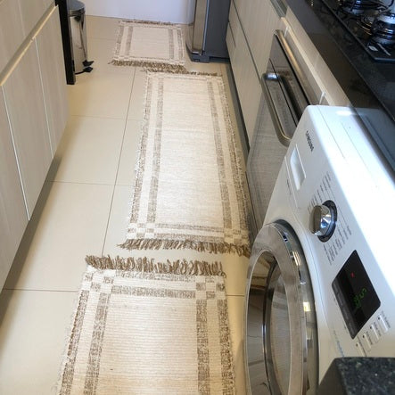 Jogo de Passadeira Dupla Face com 3 peças - Caramelo