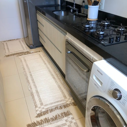 Jogo de Passadeira Dupla Face com 3 peças - Caramelo