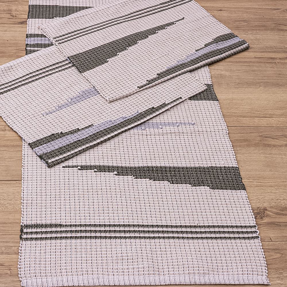 Jogo de Passadeira Florença Bico com 3 peças - Verde Escuro e Cinza