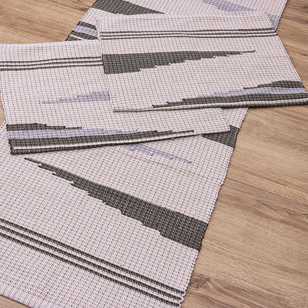 Jogo de Passadeira Florença Bico com 3 peças - Verde Escuro e Cinza