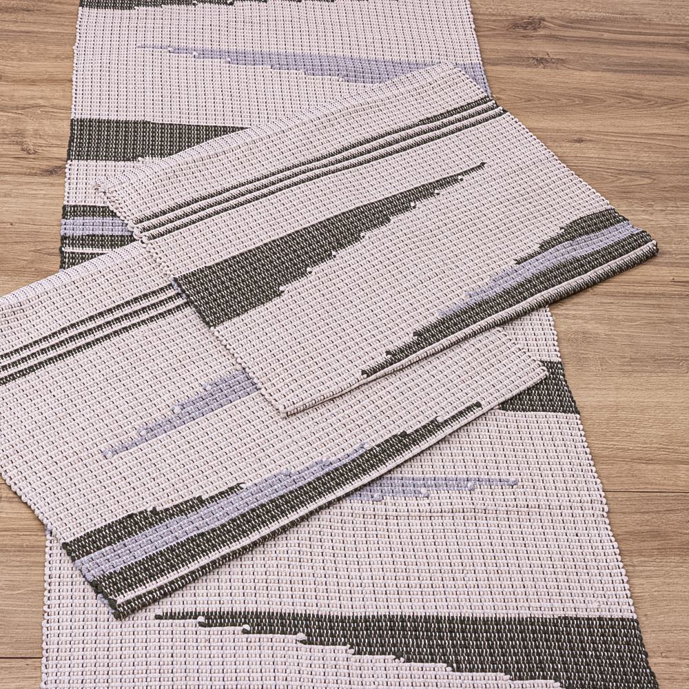 Jogo de Passadeira Florença Bico com 3 peças - Verde Escuro e Cinza