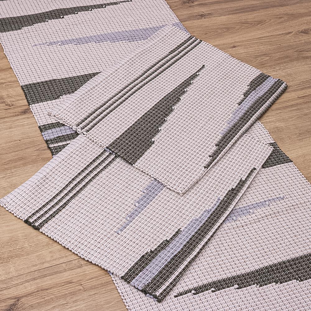 Jogo de Passadeira Florença Bico com 3 peças - Verde Escuro e Cinza