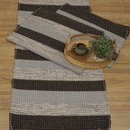 Jogo de Passadeira Florença Listrado com 3 peças - Preto e Cinza