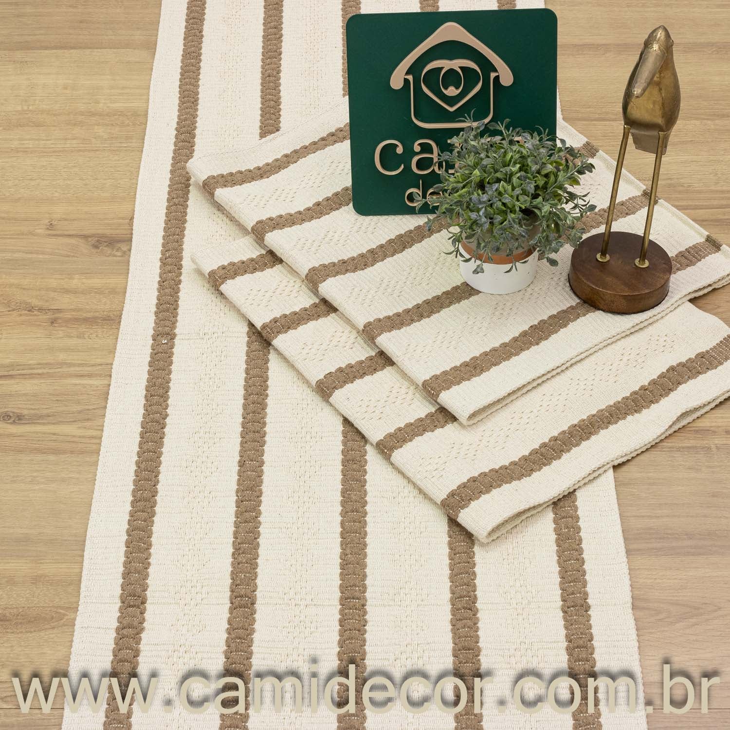 Jogo de Passadeira Itatiaia com 3 peças - Bege