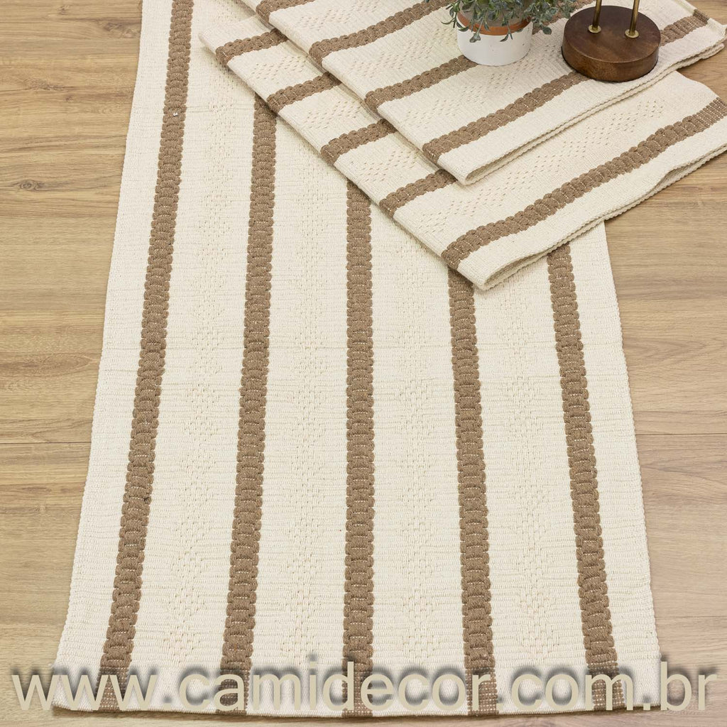 Jogo de Passadeira Itatiaia com 3 peças - Bege