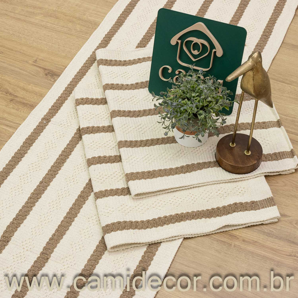 Jogo de Passadeira Itatiaia com 3 peças - Bege