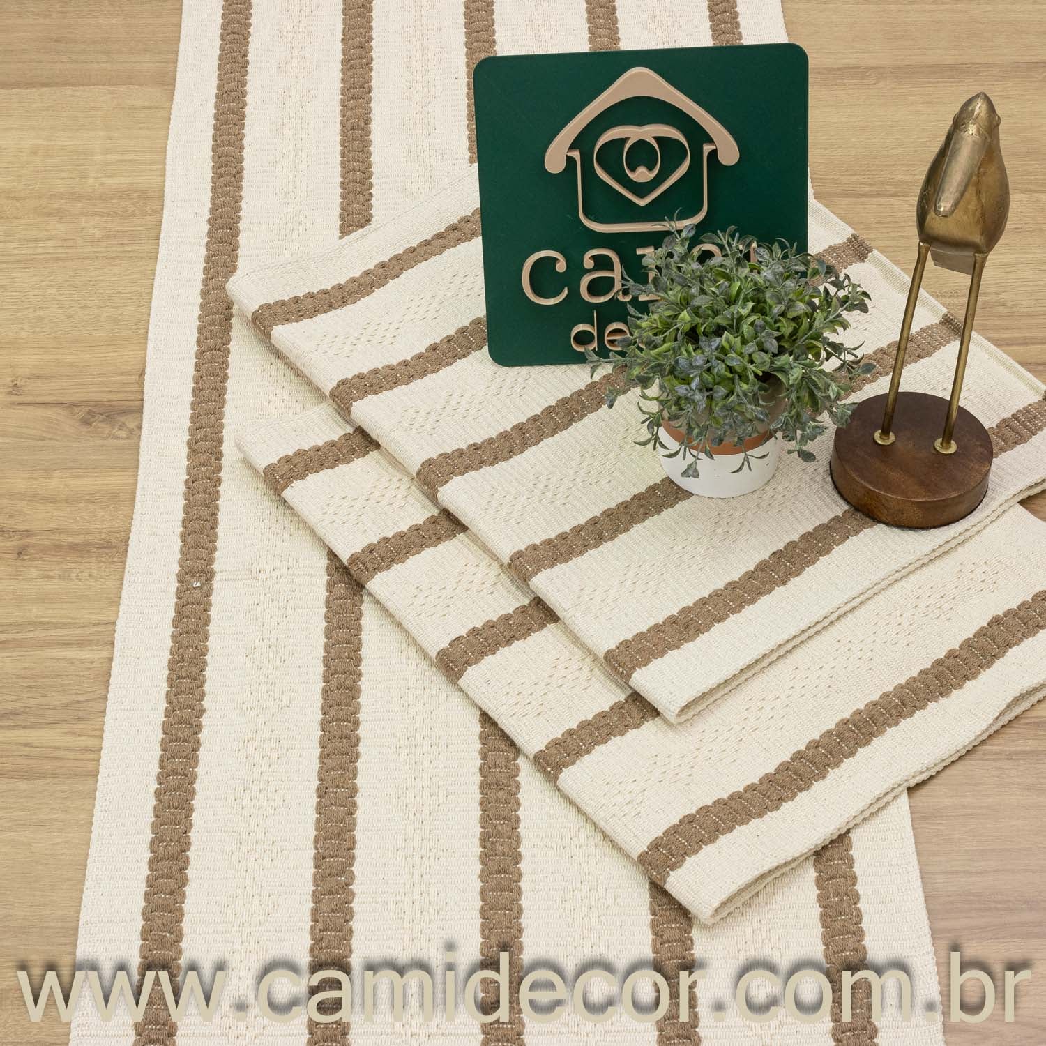 Jogo de Passadeira Itatiaia com 3 peças - Bege