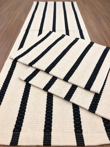 Jogo de Passadeira Itatiaia com 3 peças - Preto e Cru