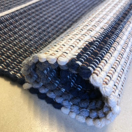 Jogo de Passadeira Florença Listrado com 3 peças - Azul Marinho