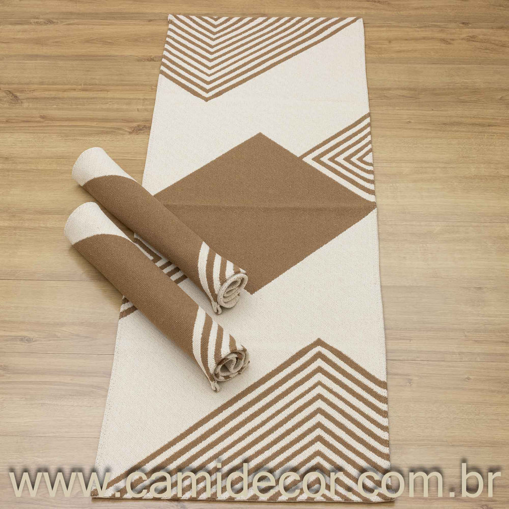 Jogo de Passadeira Suez com 3 peças - Caramelo