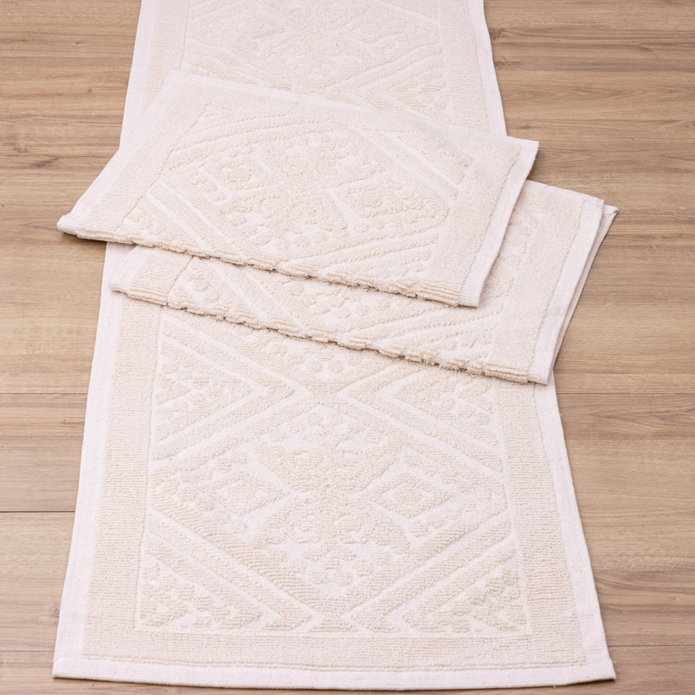 Jogo de Passadeira Toscana com 3 Peças - Cru