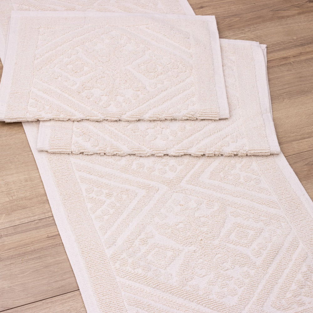 Jogo de Passadeira Toscana com 3 Peças - Cru