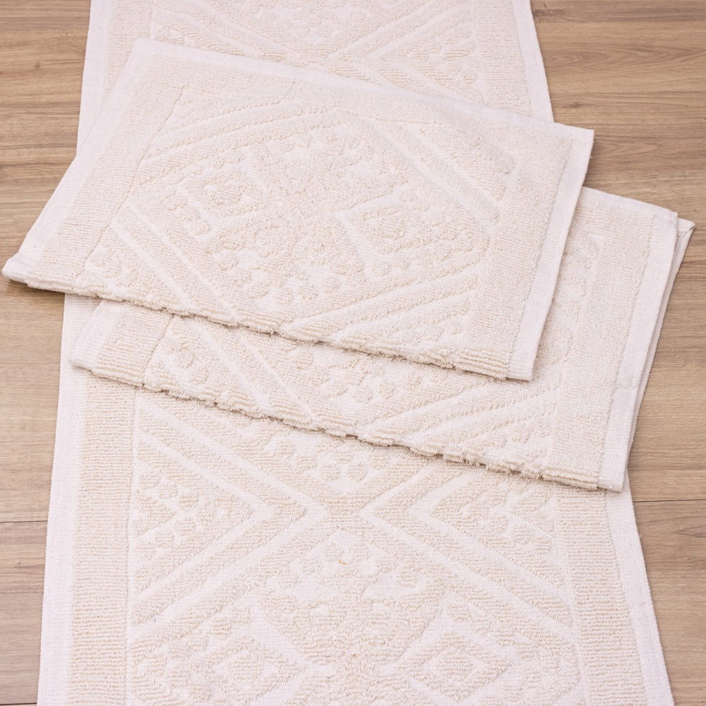 Jogo de Passadeira Toscana com 3 Peças - Cru