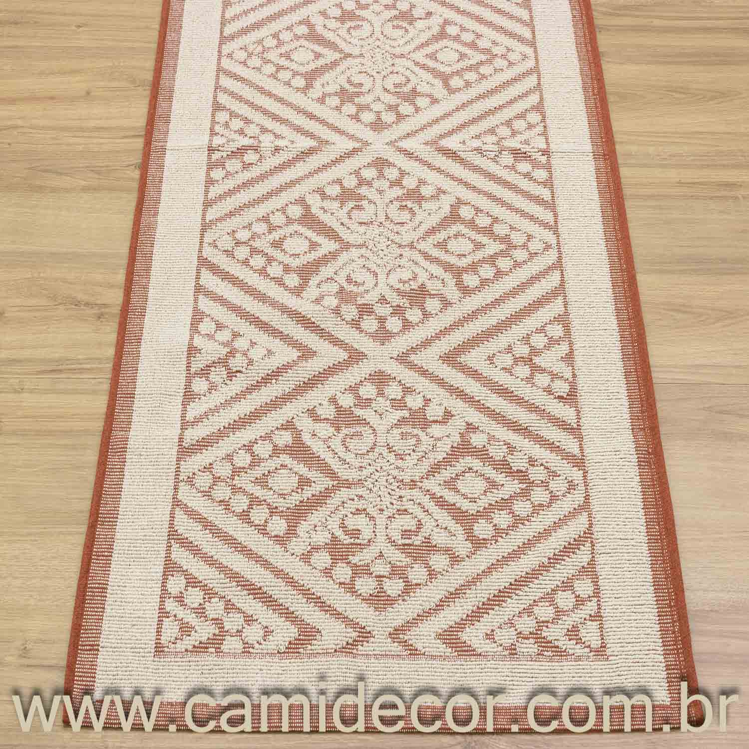 Jogo de Passadeira Toscana com 3 Peças - Terracota