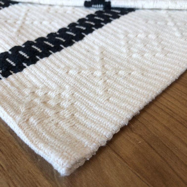 Jogo de Passadeira Veneza com 3 peças - Cru e Preto