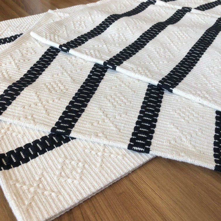 Jogo de Passadeira Veneza com 3 peças - Cru e Preto