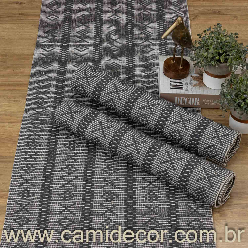 Jogo de Passadeira Veneza com 3 Peças - Chumbo