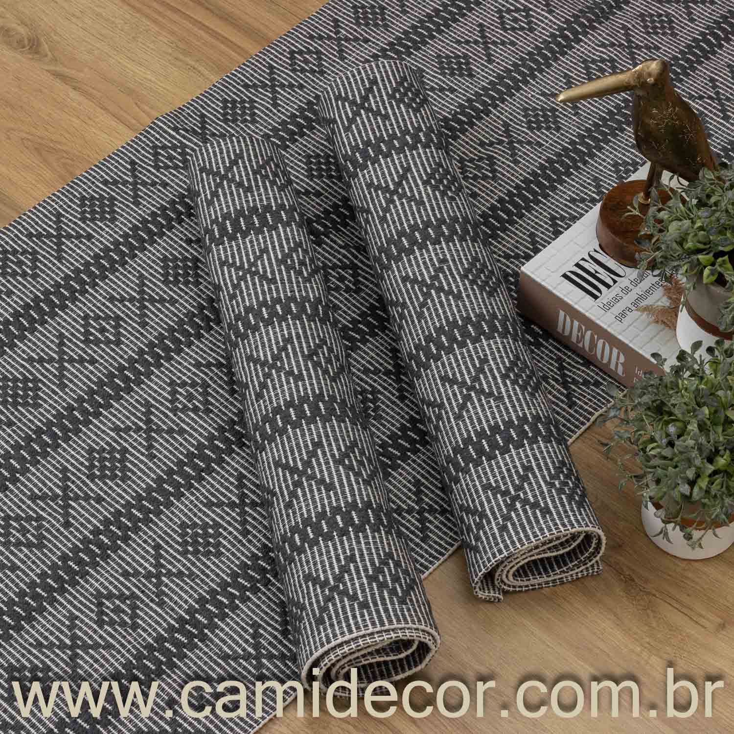 Jogo de Passadeira Veneza com 3 Peças - Chumbo