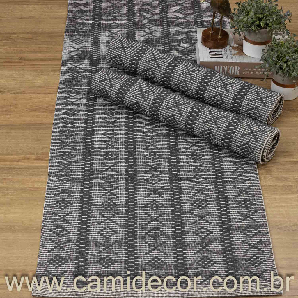 Jogo de Passadeira Veneza com 3 Peças - Chumbo